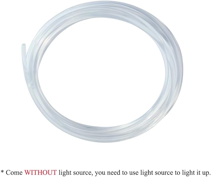 AKEPO Ф0.31in(8mm)*16.4ft(5m) PMMA Plastic Side Glow Cable for Fiber Optic Light Decoration for Car Home Use