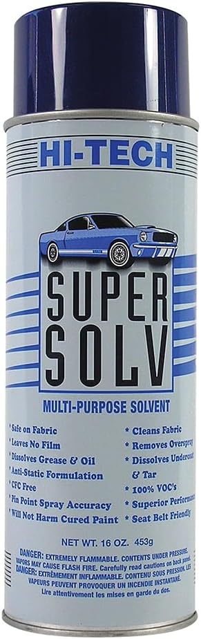 Super Solv Adhesive Remover Spray β 16oz Multi-Purpose Solvent Cleaner Aerosol β Professional Grade Carpet Spot Cleaner, Upholstery Stain Remover & Car Interior Cleaner - Pack of 4