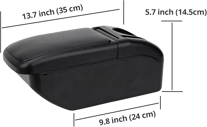 AULPHIKE Compatible with Nissan NV200 Armrest Car Center Console Organizer Armrests Double Layer Storage with USB Ports(Carbon Fiber Style)