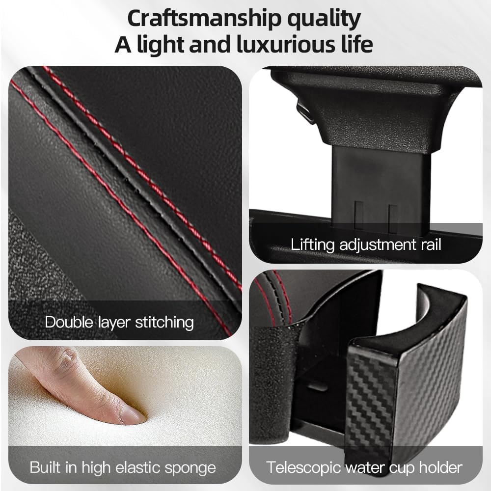 JEYODA Car Armrest Box with Cup Holder Car Central Liftable Armres Storage Organizer Box Arm Rest,Car Seat Gap Filler Organizer 1PC (Black)