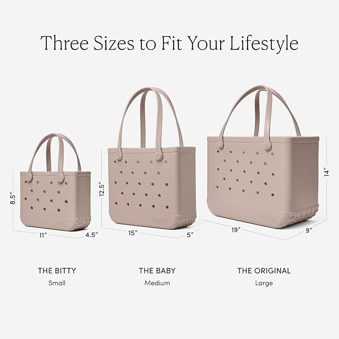 BOGG BAG Medium Tote – 15” x 12.5” x 5” – Durable, Washable, Tip-proof – Beach, Pool, Boat, Work, Sports (Coconut)