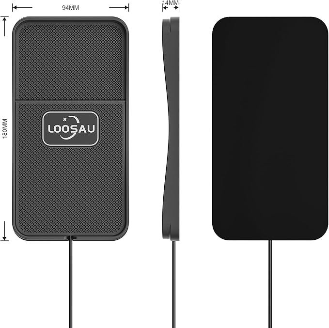 Wireless Car Charger,LOOSAU 15w Fast Charger Car Wireless Chargers Charging pad Non Slip Car Wireless Phone Charger for iPhone 17/16/15/14/13/12 Pro Max, for Samsung Galaxy S23 S22 S20 (1M Cable)