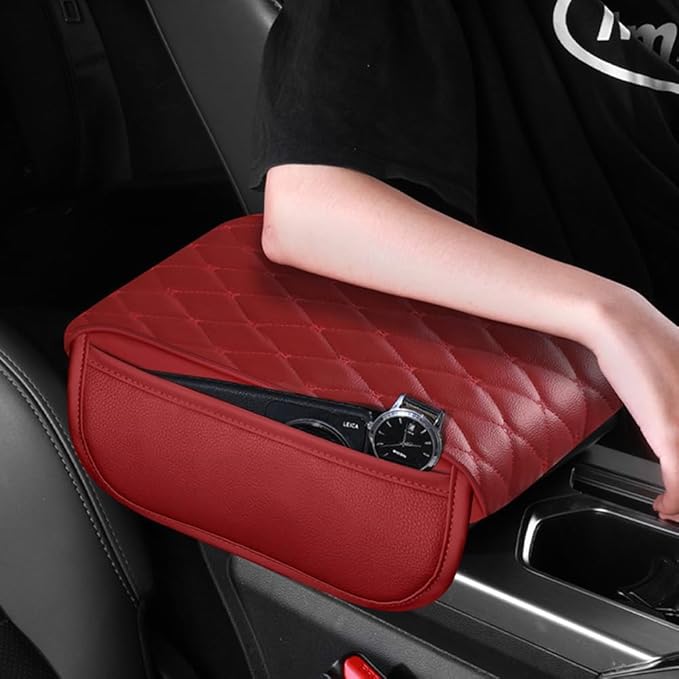 Universal Car Armrest Pad for Lexus RX|RX AL30 AL20 AL10 XU30 RX 450 350 200 270 Leather Armrest Box Center Console Cover Pad Waterproof Arm Rest Protector Decor Accessories,Black-Normal
