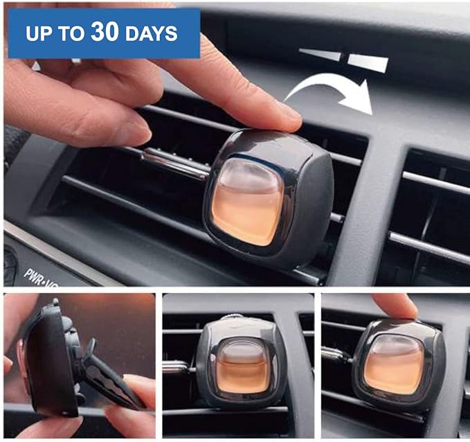 Car Air Fresheners Vent Clips, Essential Car Odor Eliminator, Perfect Scented Car Accessories, For Long Lasting Fragrance up to 30 days, 0.07 FL.OZ (Vanilla, 2 Packs)