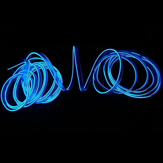 Riloer El Wire Lights for Car, Interior Neon Lights Strip Car LED Strip Light Interior for Car Garden Party Decoration, Car Ambient Lighting Kits, 3m/9.8ft Red LED