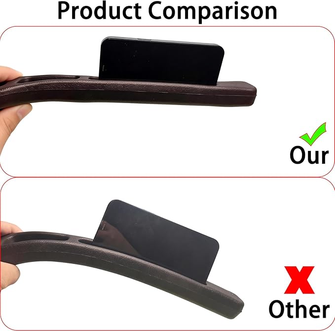 Car Seat Gap Filler Organizer of 2 - No Drop Seat Guard, Universal Car Seat Gap Filler, Durable Non-Slip Material, Easy 10-Second Install for Cars, Trucks & SUV (Brown)
