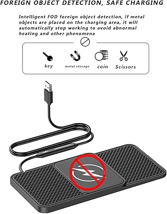 Wireless Car Charger Pad for Hyundai IONIQ 5,20W Fast Wireless Phone Charger Cell Phone Cordless Charging mat,Non-Slip Phone Charging,30cm Cable Type-C