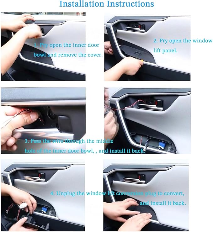Door Bowl Light Fit for Toyota RAV4 2022 2023 2024 Inner Door Handle Accessories Bowl Shape LED Light Ambient Light Interior 4 pcs (Ice Blue)