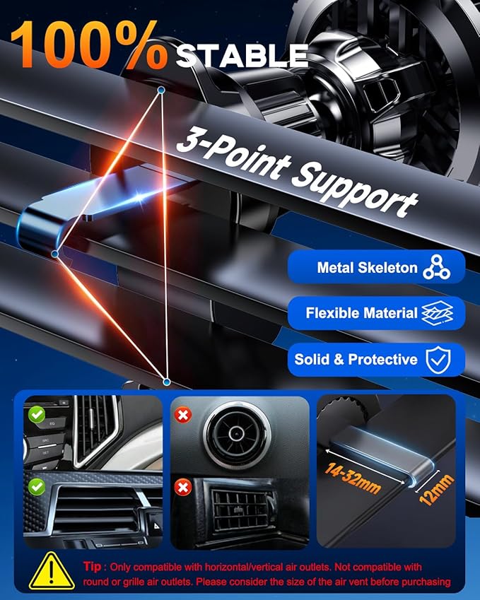 2026 Upgraded TEC & Fan Cooling Magnetic Wireless Car Charger, For 15W Magsafe Car Mount Charger, Air Vent Dashboard Fast Charging Car Phone Holder for iPhone 17/16/15/14/13/12, Samsung & Pixel