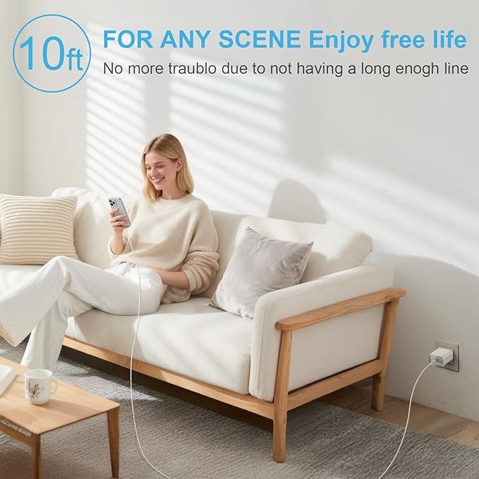 iPhone 17 16 15 Charger Fast Charging 2+2Pack 20W USB C Wall Charger with 10FT Fast Charging Cable Compatible with iPhone 17/17 Air/17 Pro/17 Pro Max/iPhone 16/15 Series, iPad Pro/AirPods
