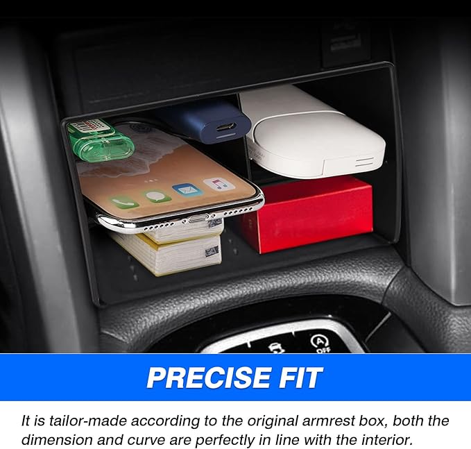 Autorder Center Console Organizer for Toyota Corolla Cross 2022 2023 2024 2025 Without Wireless Charger Accessories Armrest Storage Box Secondary Insert Tray Black(Not for Corolla)
