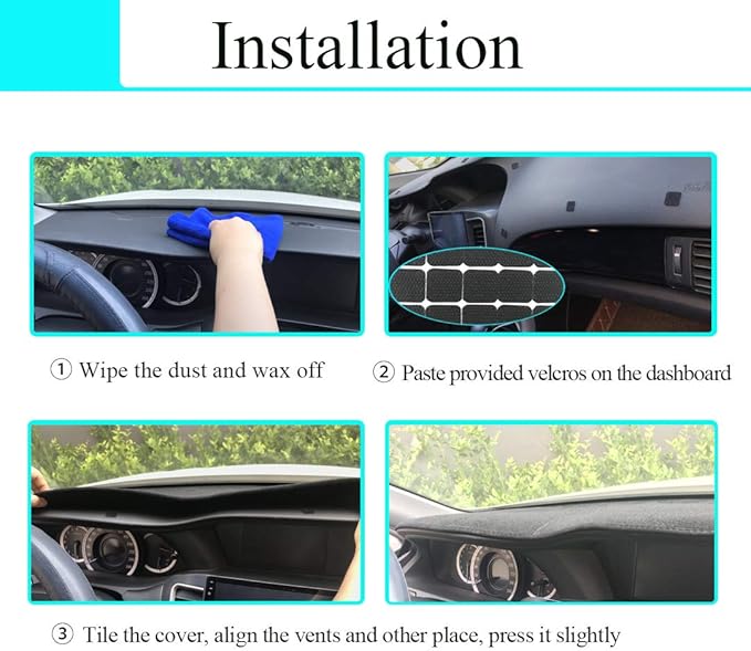 Yiz Dash Cover Mat for Ford Mustang Dashboard Pad Carpet (Black) J136