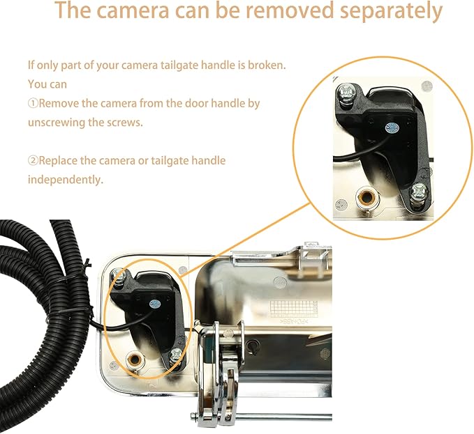 Back Up Camera, w/ Tailgate Handle, Compatible with 2007-2014 Chevy Silverado GMC Sierra 1500 2500 3500, w/ Keyhole, 170° Viewing Angle, Rear View Camera, Reverse Camera, Backup Camera Kit, Waterproof