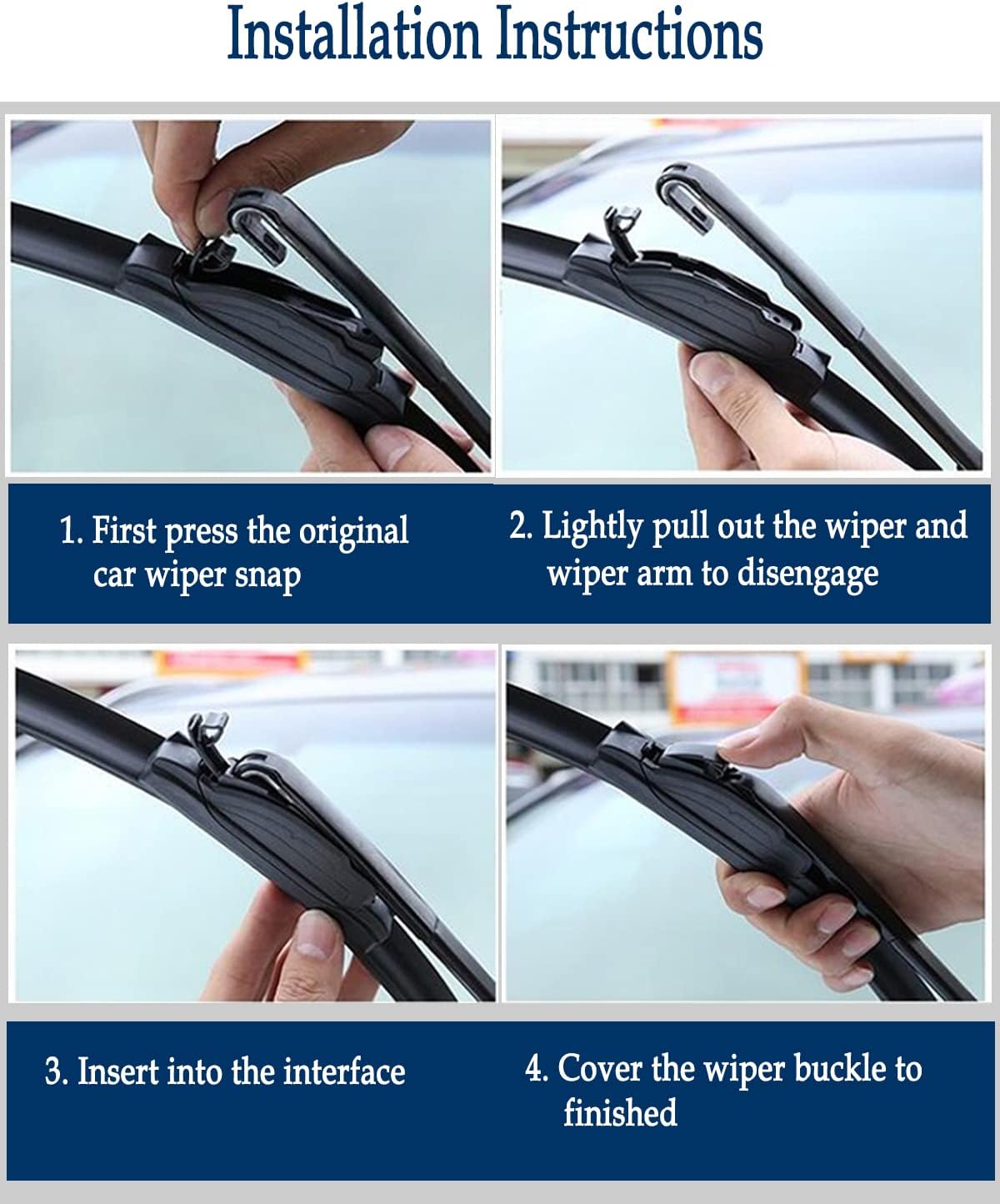 3 Wipers Set for Mitsubishi Outlander Sport 2011-2022, Windshield Wiper Blades Original Equipment Replacement Front and Rear- 24"/21"/10B" (Pack of 3) J- HOOK