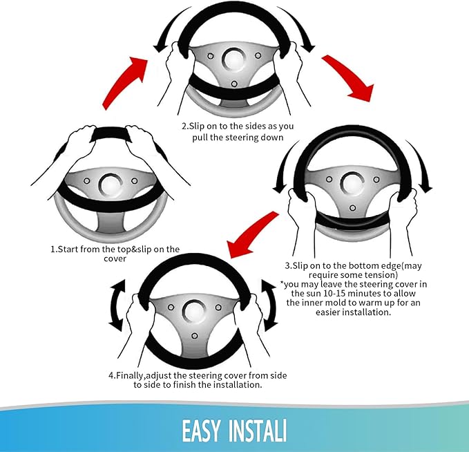 Elastic Steering Wheel Cover Car Accessories Cute Universal 15 Inch Absorbing Sweat Non-Slip Breathable for Woman - Boho Floral
