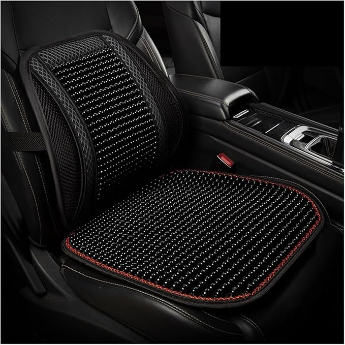 TOMSE Car Seat Chair Back Cushion for BMW X3 G01 2019 2020 2021 2022 2023 2024, Wooden Beads Ventilate Mesh Lumbar Brace Strong Durable Relieve Fatigue Summer Interior Accessories,B-Waist Cushion