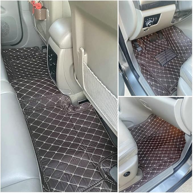 Customize Car Floor Mats for 99% Sedan SUV Sports Car All Weather Leather Full Coverage Waterproof Non-Slip Vehicle Lining Pads (red)