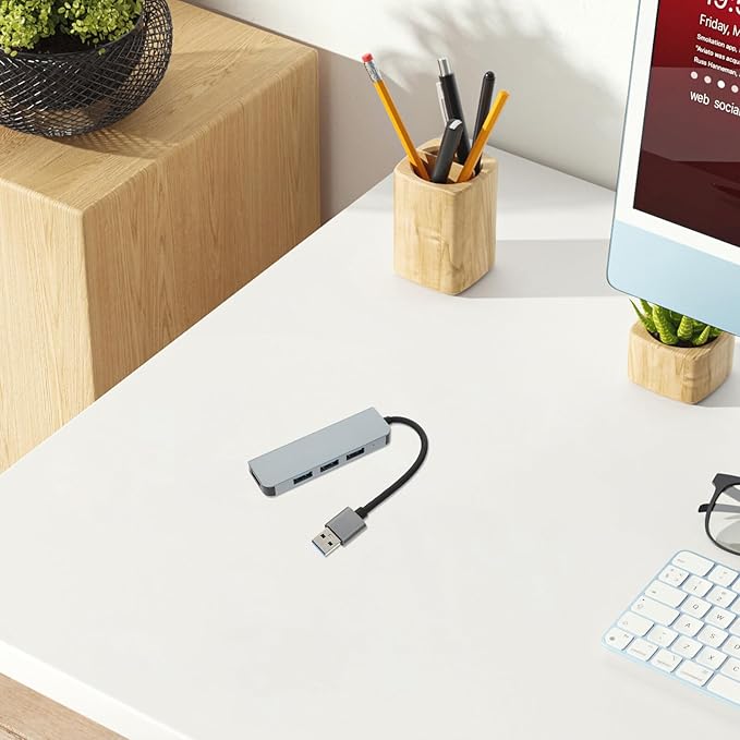 Kisangel USB Hub USB Port Expander for Laptop Computer High-Speed Data Transfer Up to Multi-Device Connection for Keyboard Mouse Printer Webcam No Driver Needed Compact and Portable Design