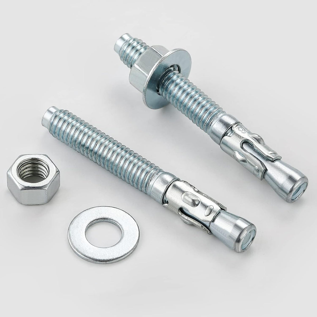 1/4x1-3/4 10Pcs Inch Standard Fasteners for Heavy-Duty Zinc Wedge Anchors for Cement and Concrete