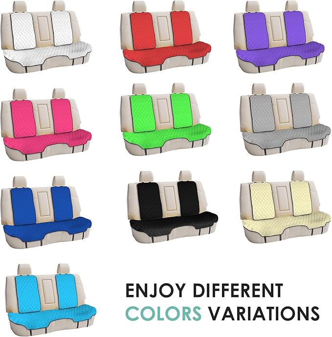 FH Group Car Seat Cushion Neosupreme Automotive Seat Cushions - Universal Fit, Rear Car Seat Cushion, Car Seat Cushions With Non-slip Silicone Backing for SUV, Sedan, Van Rear Set Black