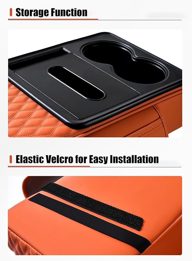 Car Armrest Center Console Cover for Audi Q3 2015–2025, Center Console Pad with Cup Holder, Multifunctional Armrest Cushion,D Grey