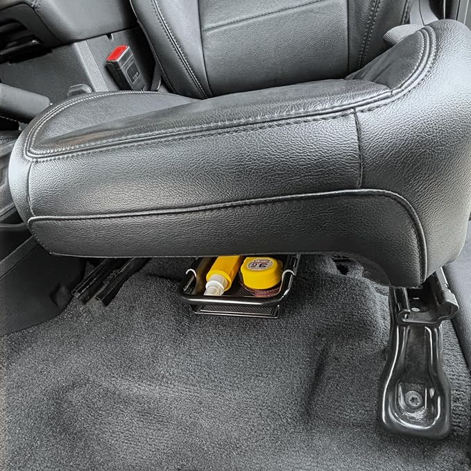 Front Under Seat Storage Organizer Tray Compatible with Jeep Wrangler JL/JLU 2018-2022 2023 2024 2025 2026 and Jeep Gladiator JT Truck 2020-2023 2024 2025 2026 Hidden Accessories (Patented Design)