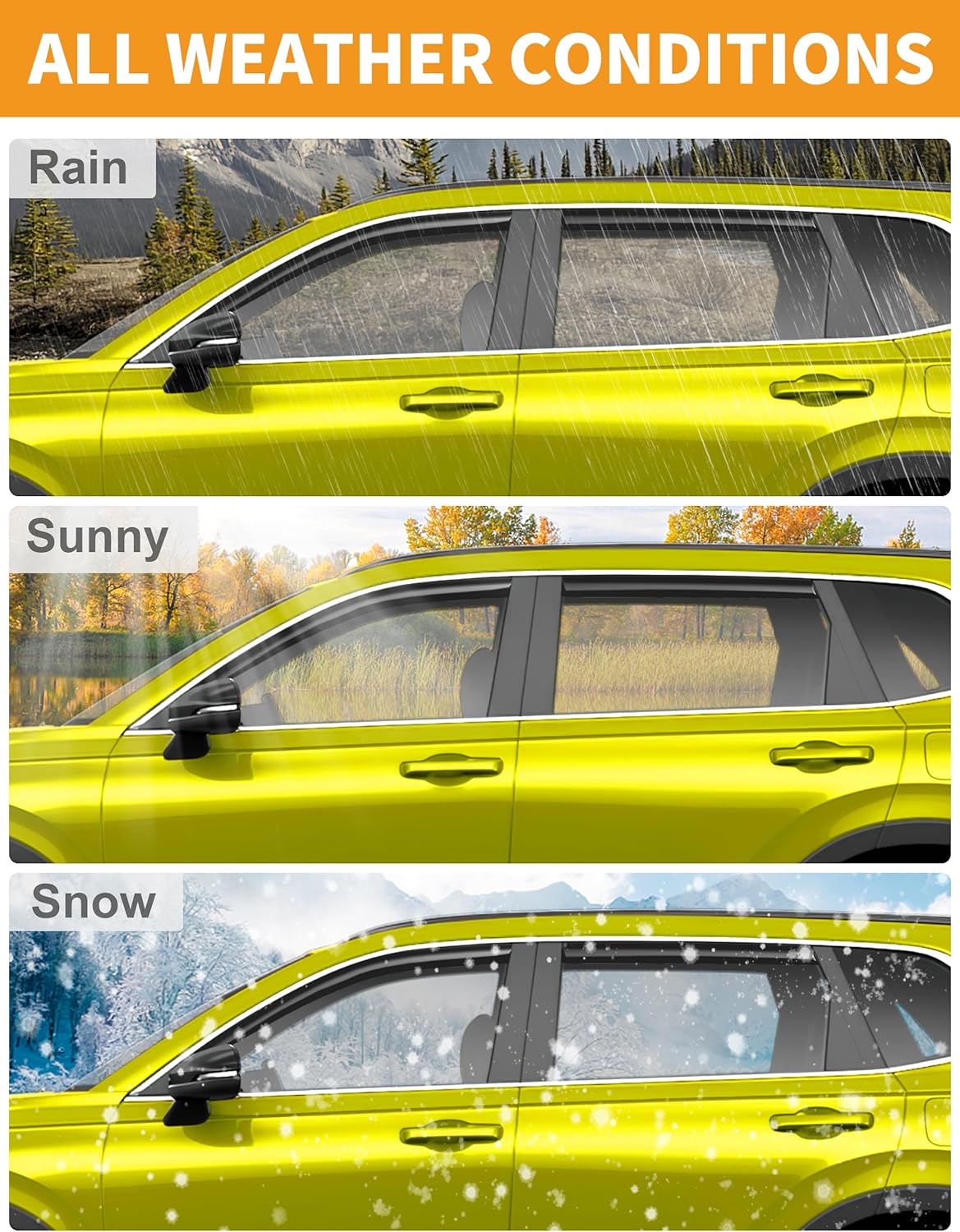 in-Channel Window Rain Guards Fit for Truck Chevy Silverado/GMC Sierra 2500HD/3500HD 2020-2025 Crew Cab, Extra Durable Window Deflectors Vent Visors Shades Exterior Car Accessories