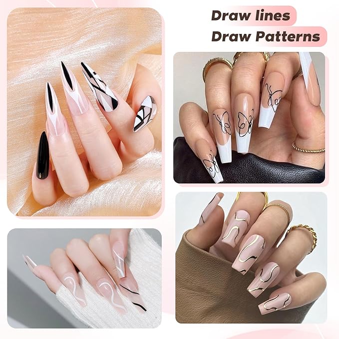 5PCS Nail Art Brushes Set with Pink Leather Case,【Metallic Material】 【Various Size】 【Light Weight】Nail Brush, Nail Brushes for Nail Art,Size:5mm,8mm,12mm,20mm,25mm,Rosegold