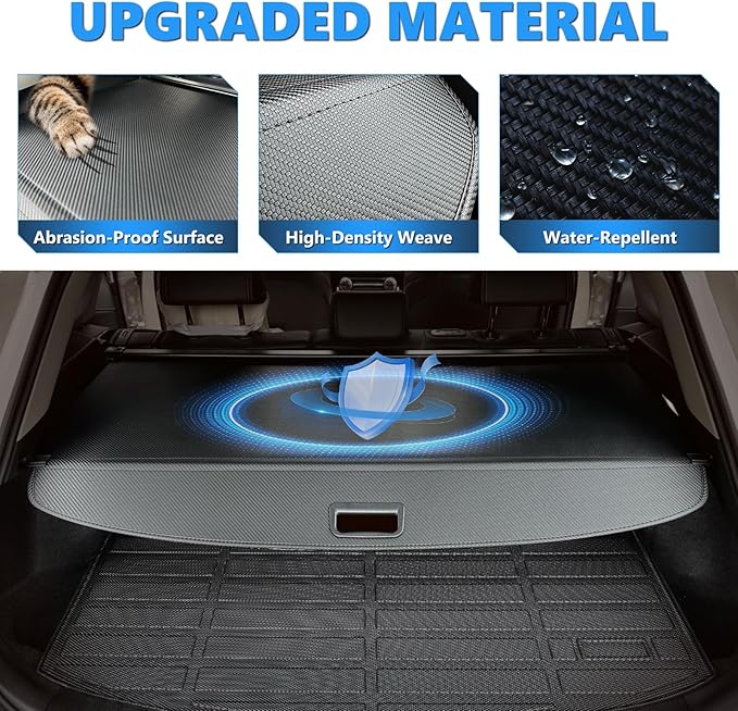 MIALUTY® Cargo Cover for 2025 2026 Chevy Equinox Retractable Trunk Cover Equinox Accessories Anti-Peeping Anti-Theft Privacy Screen,Trunk Luggage Shield Shade Carbon Fiber Texture