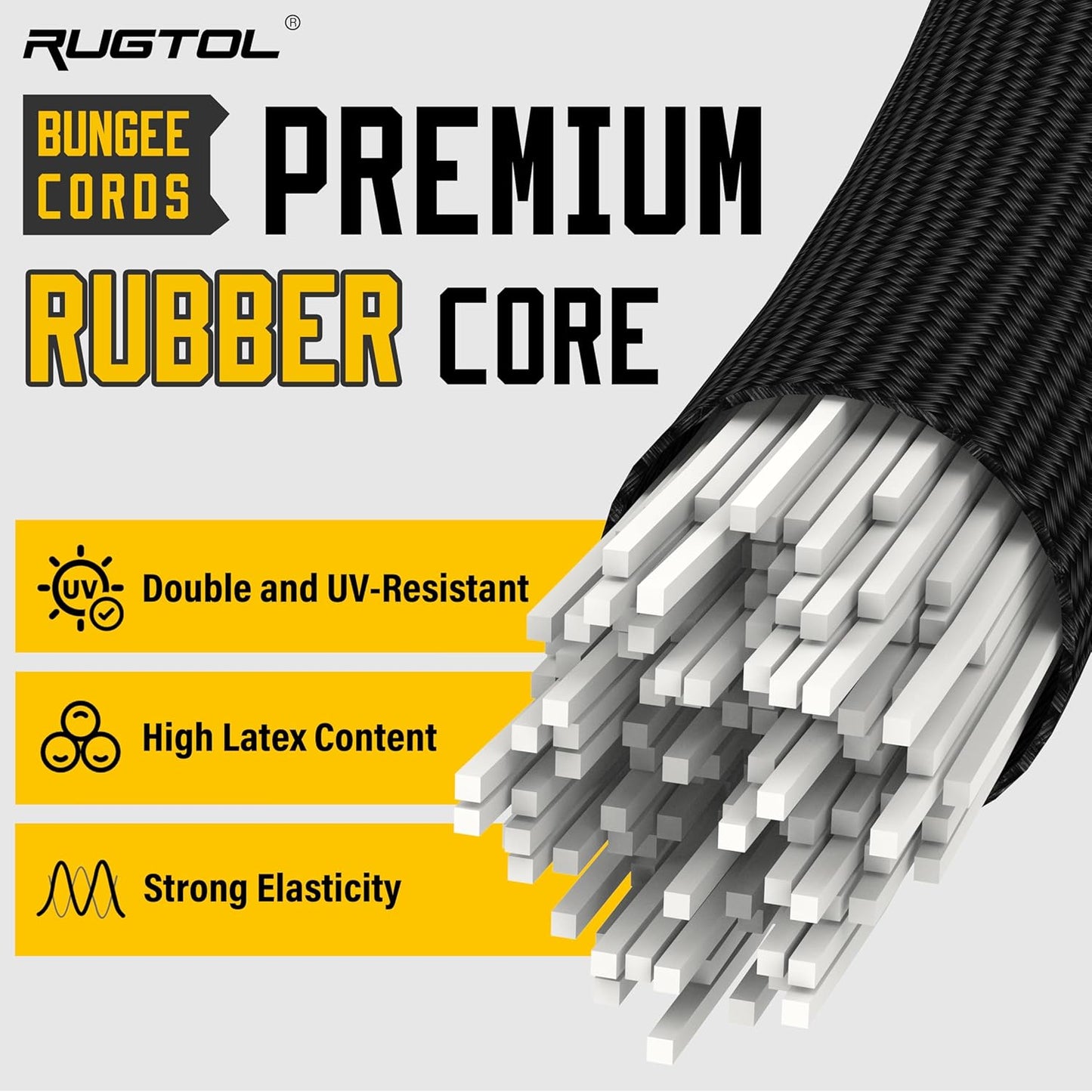 Bungee Cords with Hooks, Upgrade 36 inch Adjustable Bungee Cords with Carabiner Hooks, Easy to Adjust from 7'' to 36'' Elasticity UV-Resistance Bungee Straps Heavy Duty for Bike, Cargo, Tent, 12 Pack