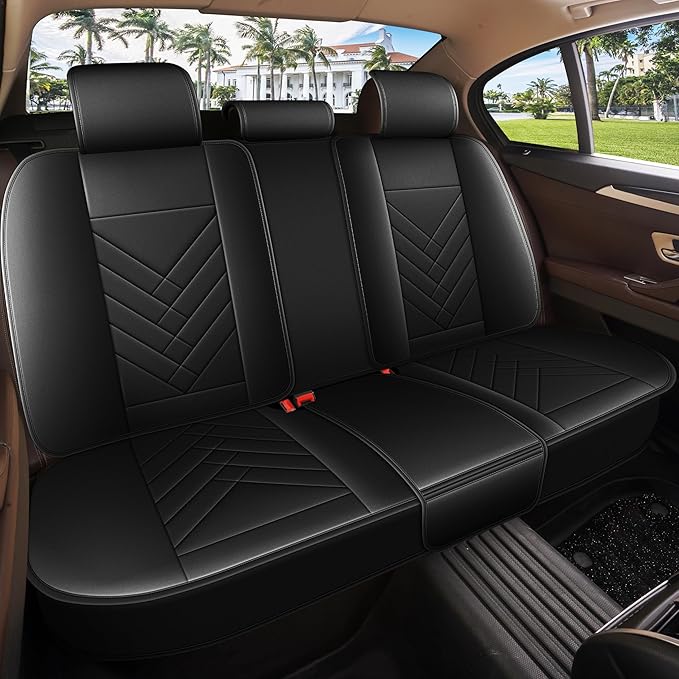 AOMSAZTO Car Seat Cover for Chevrolet Chevy Cruze 2011-2019 Full Set, Leather Car Seat Protector Waterproof, Non Slip Car Seat Cushion, Interior Seat Covers Automotive Accessories - Black