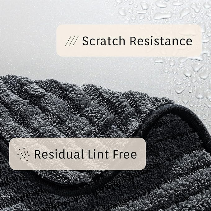 High Absorbency Weavy Microfiber Car Drying Towel 1200gsm (2pack, 15.7"x27.5")