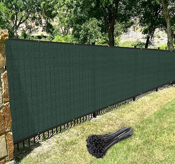 Windscreen4less Privacy Fence Screen Heavy Duty Windscreen Fencing Mesh Fabric Shade Net Cover for Outdoor Wall Garden Yard Pool Deck, 8'x227' Green