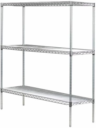 Omega 18" Deep x 72" Wide x 96" High 3 Tier Chrome Starter Shelving Unit