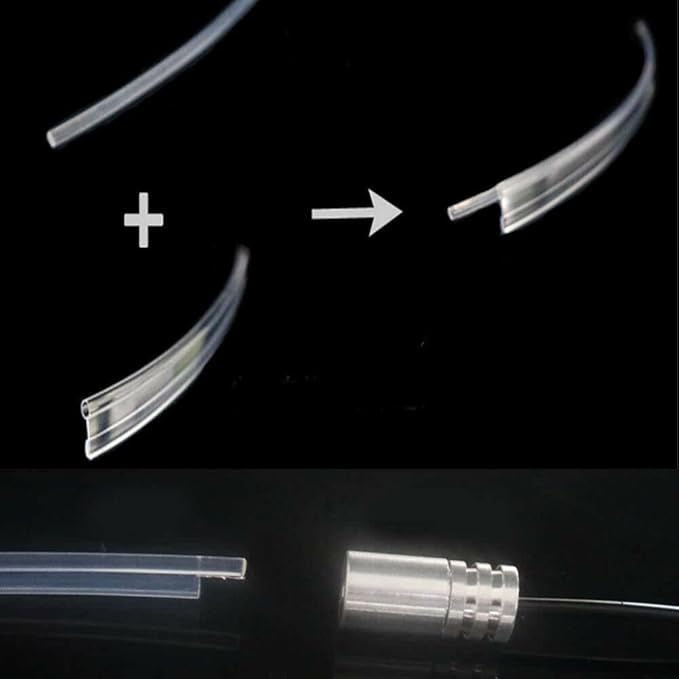 3m/9.8ft 5m/16ft Car Home LED Strip Ambient Light 2mm Plastic Optic Fiber Cable Skirt Tube Kit with 12V LED Light Source Illuminator (Purple,5m/16ft)