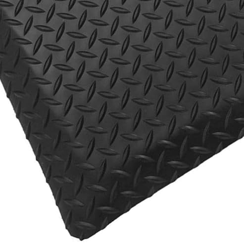 Rhino Mats, American Classic Diamond Anti-Fatigue Mats, Industrial Ergonomic Comfort Standing Mat for Work, Home, Garage, Office, Kitchen or Anywhere (Black 9/16" Thick, 4 FT. x 19 FT.)