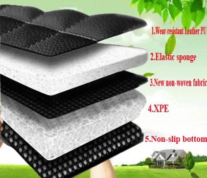 Car Floor Mats for 99% Cars, Trucks and SUVs Full Coverage Pads Protection Non-Slip Leather Floor Liners (Black/Blue)