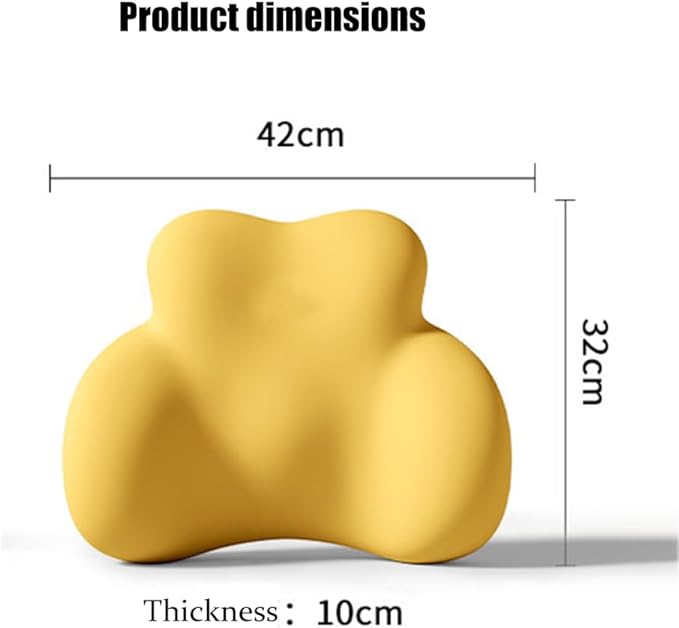 Car Lumbar Support Pillow for Chevrolet Chevy Cruze 2010-2012 2013 2014 2015 Memory Foam Back Support Cushion Breathable Car Seat Lumbar Pad Accessories,Yellow