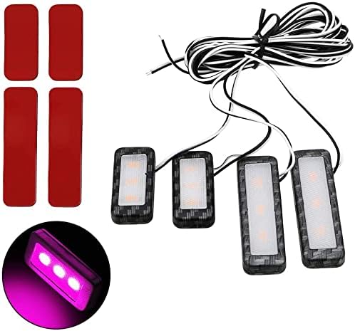 Automotive Door Handle Lights,12V 4pcs LED Interior Lights Multicolor Universal Fit for Car Interior Atmosphere Light (White)