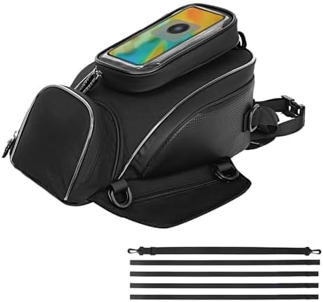 Motorcycle Tank Bag for Yamaha FZ 07 2015-2017, Magnetic & Strap Mount Tank Bag for Motorcycles, Motorcycle Touring Navigation Luggage Bag Tank Bags,A Strap