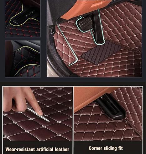 Custom Floor Mats for Cars，Luxury Full Coverage All Weather Car Floor Mats，Leather Car Mat Set ， Floor Mats for 99% of Cars, Trucks & SUVs (Black)