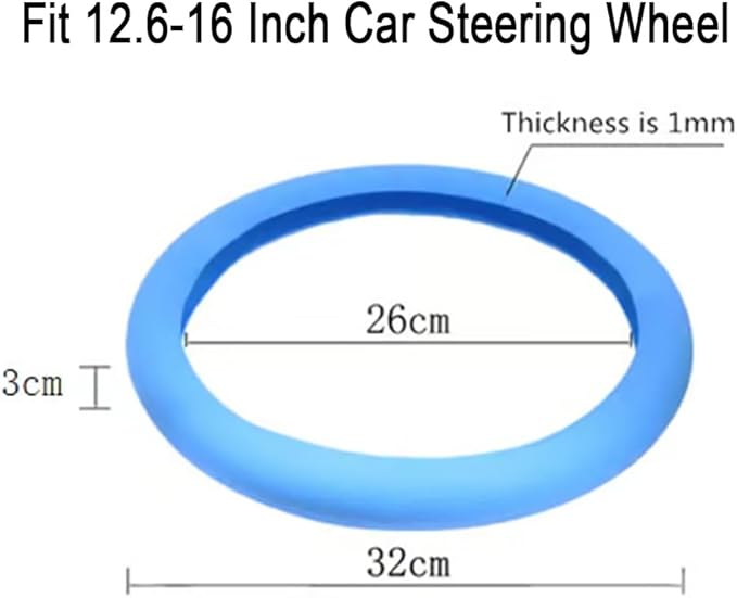 Silicone Steering Wheel Cover, Car Steering Wheel Cover, Anti-Slip Car Steering Wheel Protective Cover, Fit 12.6-16 Inch, for Car SUV Truck Van, for Women & Men (Orange)