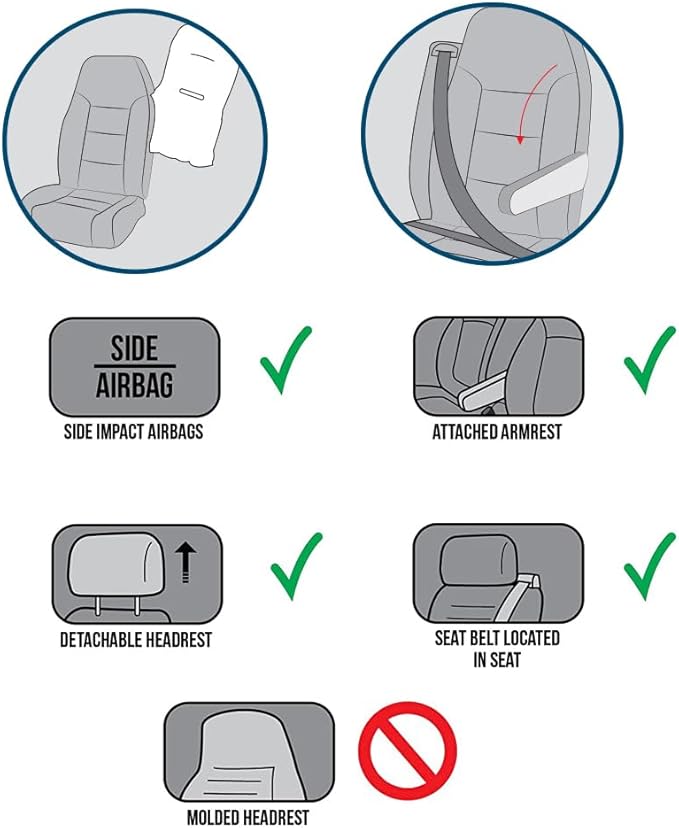 OGLAND 2 Pack Fluffy Sheepskin Car Seat Cover-Fuzzy Fur Auto Cushion for Universal Automotive Protector (Wolf Tipped, 2 Pcs Front Seat Cover)