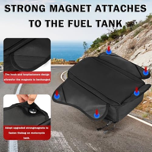 Motorcycle Tank Bag for BMW G310GS G310 GS G 310 GS, Magnetic & Strap Mount Tank Bag for Motorcycles, Motorcycle Touring Navigation Luggage Bag Tank Bags, B Magnetic