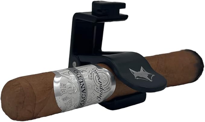 Desert Fox Golf Phone Caddy + Cigar Holder – Adjustable Golf Cart Phone Mount with Secure Cigar Clip – Hands-Free GPS & Golf App Access – Fits All Phones & Cigars (Red)