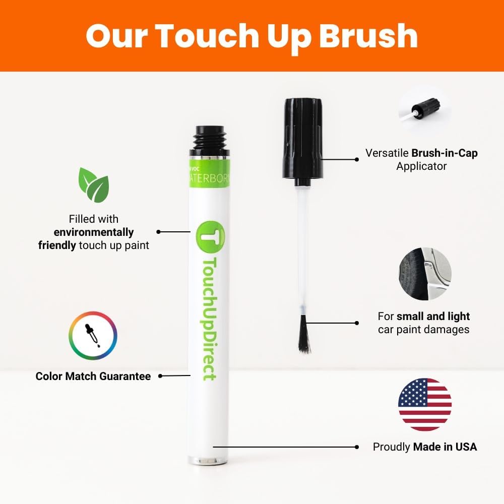 TouchUpDirect 1H5 Cement/Cement Gray Metallic Compatible with Toyota Exact Match Touch Up Paint Brush - Preferred Kit