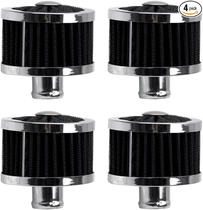 RYANSTAR RACING 4PCS 23MM High Flow Vent Valve Cover Breather Filter Universal Car Air Filter Cold Air Intake Filter Small Air Filter Breather Universal Air Vent Cover Black