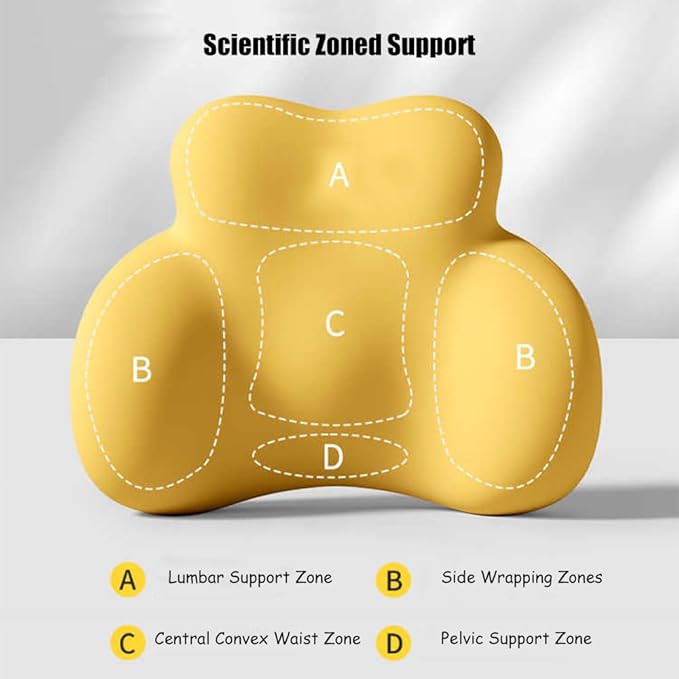 Car Lumbar Support Pillow for Ford Escort Mk4 XR3i Cabrio 1986 to 1990 Memory Foam Back Support Cushion Breathable Car Seat Lumbar Pad Accessories,Grey