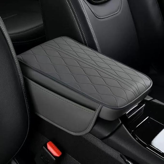 1 Pack Car Center Console Cover Custom Fit for Toyota Grand Highlander Hybrid 2024-2025, Leather Memory Foam Armrest Cushion Protector, Anti-Scratch Durable Armrest Pad,Grey
