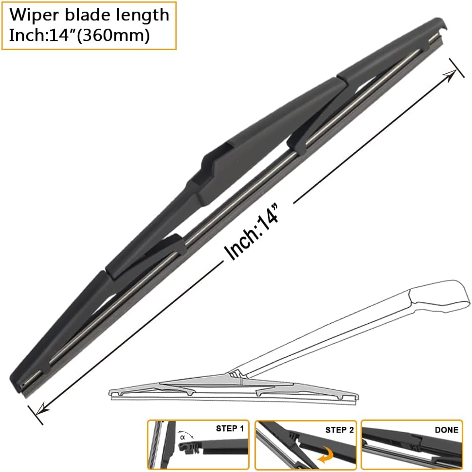 AUTOBOO 26"+18" Windshield Wipers with 14" Rear Wiper Blade Replacement for Jeep Cherokee 2022 2021 2020 2019 2018 2017 2016 2015 2014 - Original Factory Quality (Pack of 3)